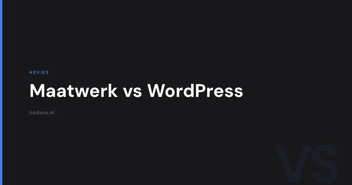 Maatwerk website vs WordPress vergelijking - Codavo blog