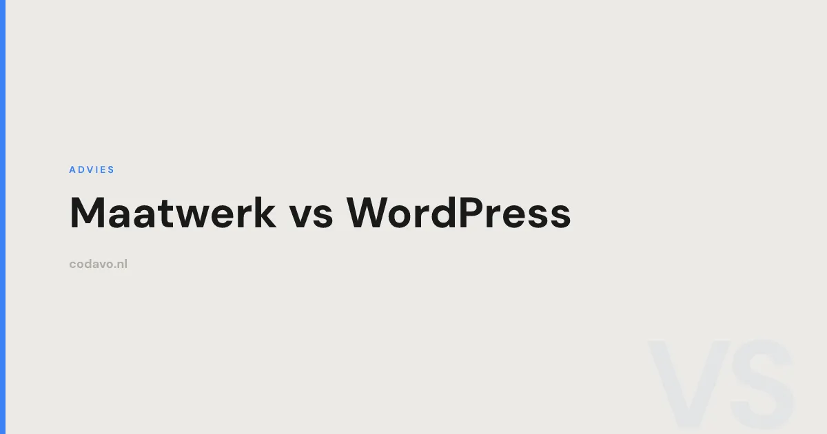 Maatwerk website vs WordPress vergelijking - Codavo blog