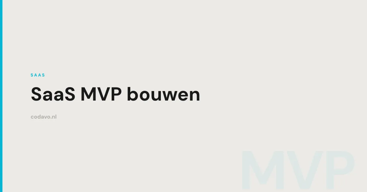 SaaS MVP bouwen - Codavo blog