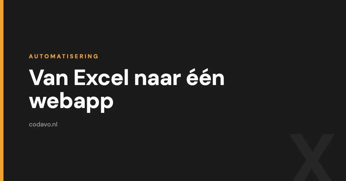 Excel ombouwen naar een webapplicatie - stappen en kosten