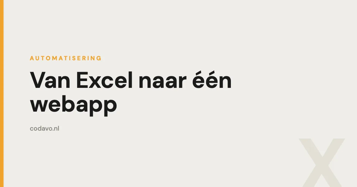 Excel ombouwen naar een webapplicatie - stappen en kosten