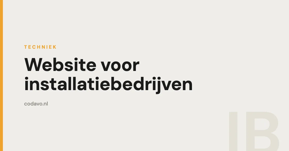 Maatwerk website voor installatiebedrijven - Codavo blog
