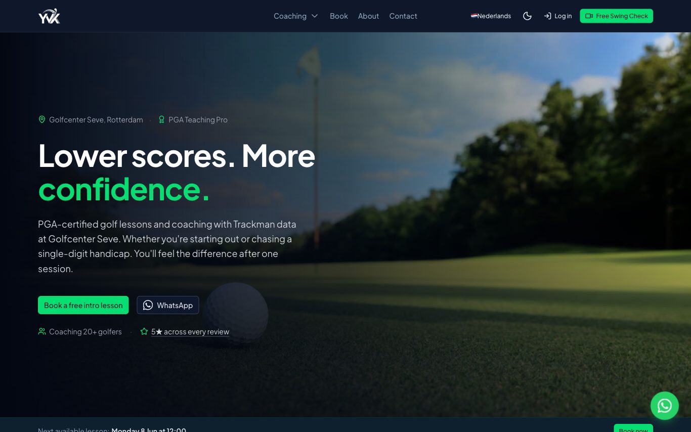 Youri van Koppen Golf Performance - gebouwd door Codavo